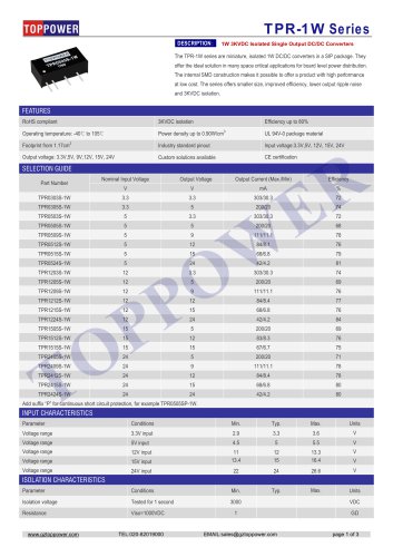 TPR-1W series 1W DC/DC