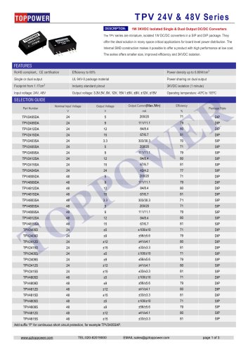 TPV2 series 1W DC/DC