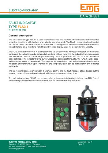 FAULT INDICATOR TYPE FLA3.1