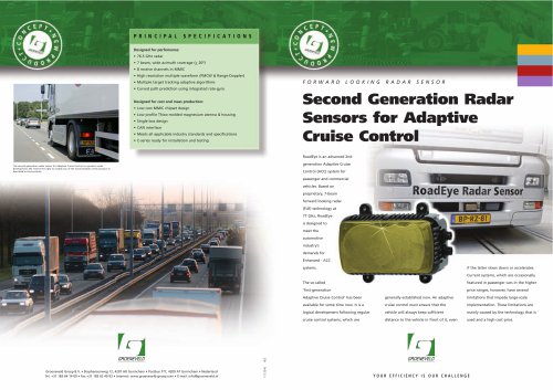 Second Generation Radar Sensors for Adaptive  Cruise Control