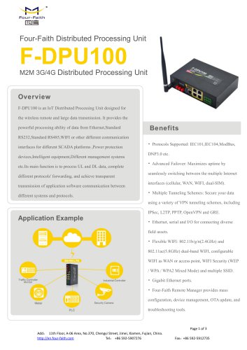 F-DPU100 Distributed Processing Unit  TECHNICAL SPECIFICATION V1.0.0