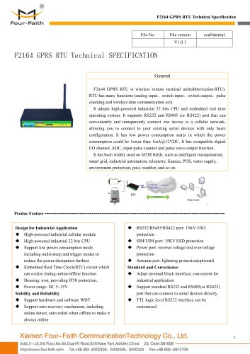 F2164 GPRS RTU,Industrial Wireless RTU