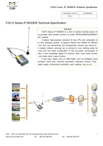 F2X14 Low Power Consumption M2M Cellular IP MODEM