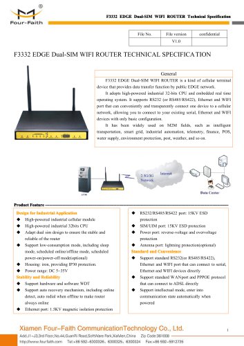 F3332 EDGE Dual-SIM WIFI ROUTER SPECIFICATION