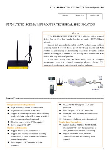 F3724 Industrial wifi LTE/WCDMA Router,4G router