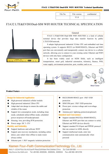 F3A32 LTE&EVDO Dual-SIM WIFI ROUTER SPECIFICATION