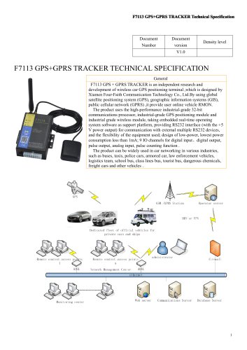 F7113 GPS+GPRS TRACKER M TECHNICAL SPECIFICATION