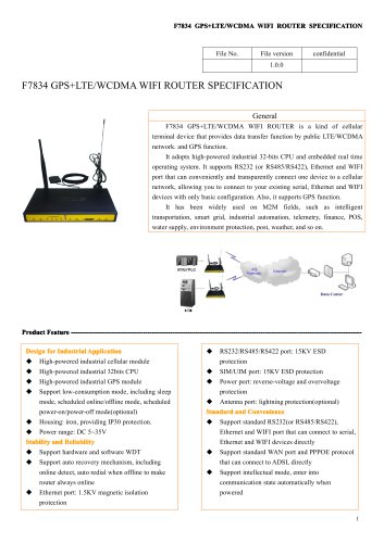 F7834 GPS+LTE&WCDMA WIFI 4G ROUTER