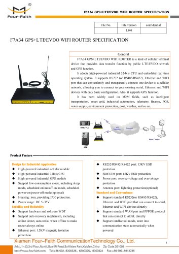 F7A34 m2m Industrial GPS+LTE&EVDO WIFI ROUTER