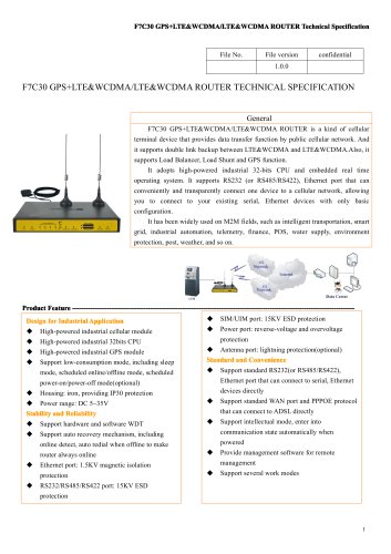 F7C30 GPS+LTE&WCDMA&LTE&WCDMA Industrial ROUTER