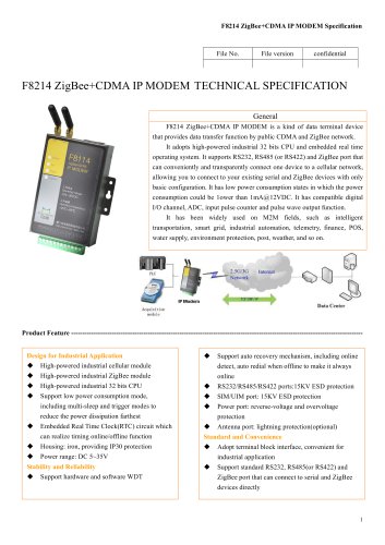 F8214 ZigBee+CDMA IP MODEM