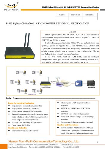 F8623 ZigBee+CDMA2000 1X EVDO ROUTER