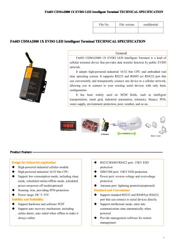 FA603 CDMA2000 1X EVDO LED Intelligent Terminal