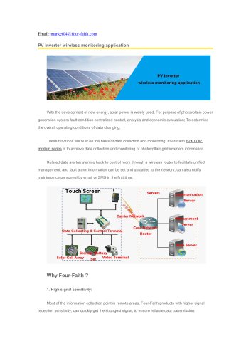 PV inverter wireless monitoring application