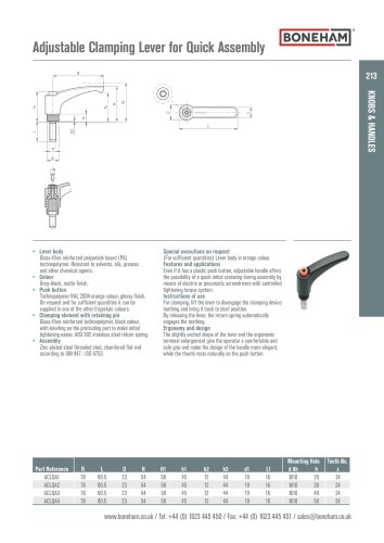 Adjustable Clamping Lever for Quick Assembly