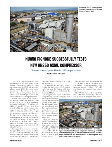 NUOVO PIGNONE SUCCESSFULLY TESTS NEW AN250 AXIAL COMPRESSOR