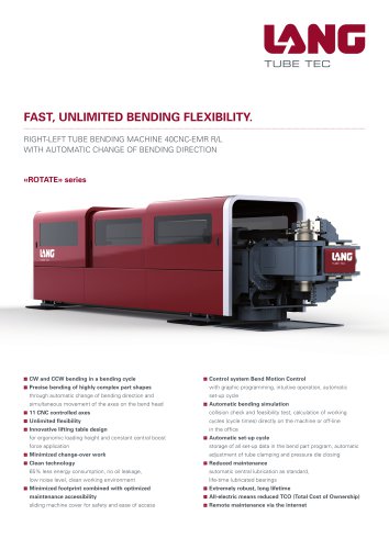 RIGHT-LEFT tube bending MACHINE 40CNC-EMR R/L with automatic change of bending direction