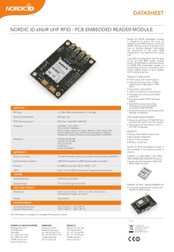 NORDIC ID eNUR UHF RFID - PCB EMBEDDED READER MODULE