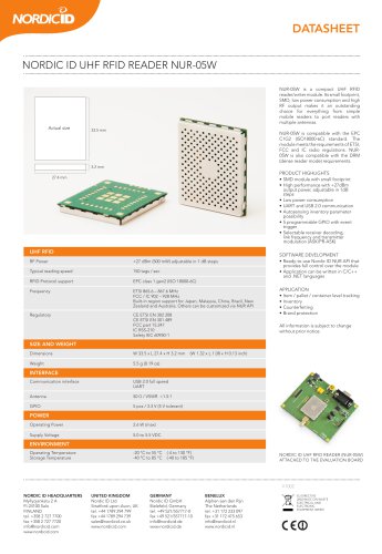 NORDIC ID UHF RFID READER NUR-05W