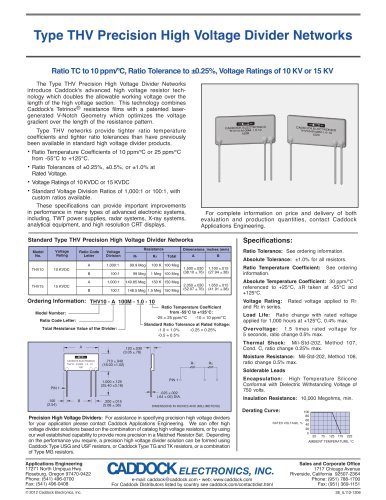 Type THV Precision High Voltage Divider Networks