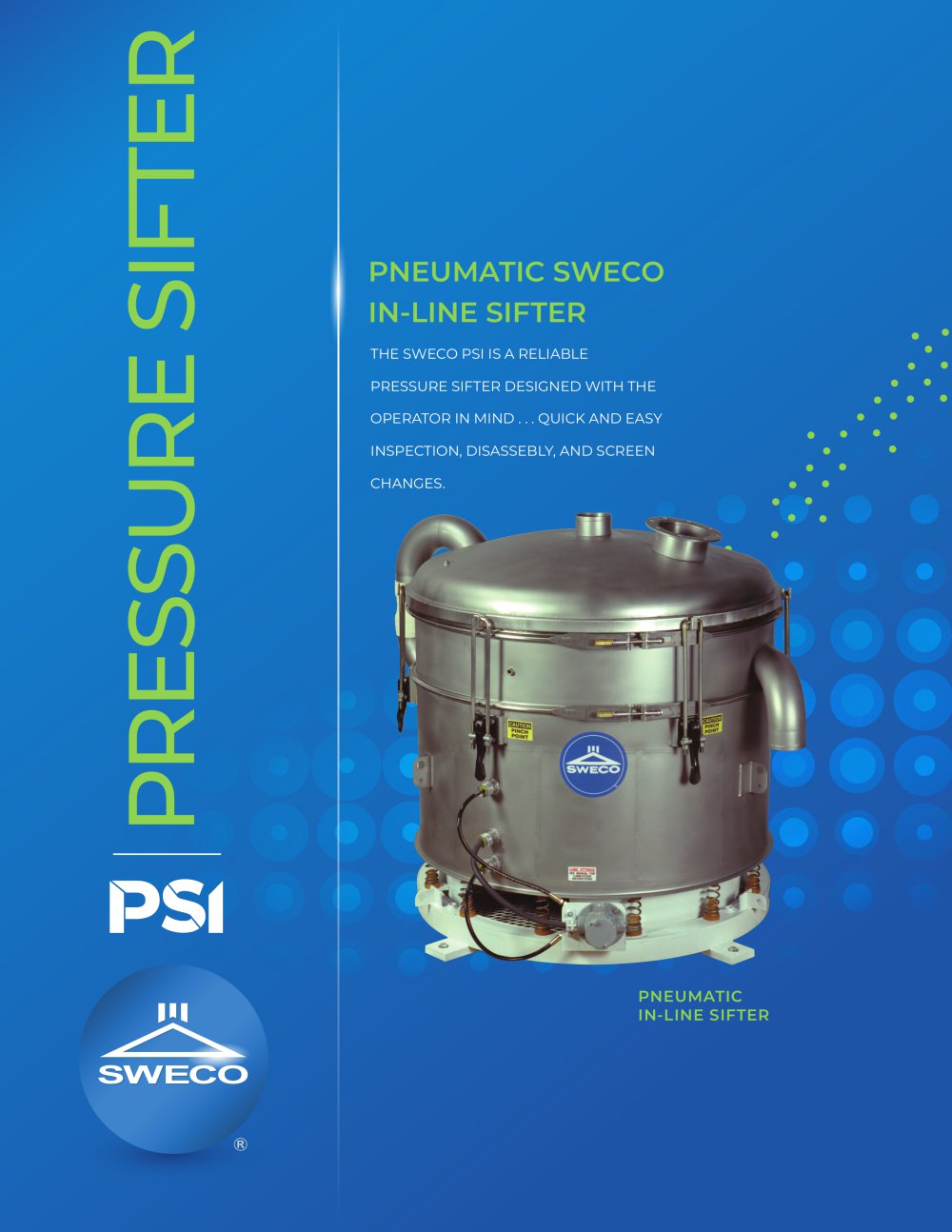 PNEUMATIC SWECO IN-LINE SIFTER - SWECO