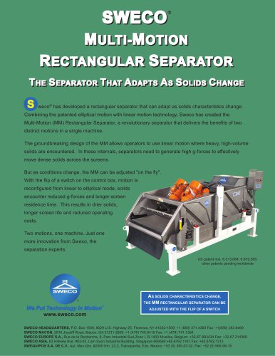 SWECO® MULTI-MOTION RECTANGULAR ECTANGULAR SEPARATOR