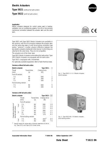 Electric Actuators Type 5821 Type 5822