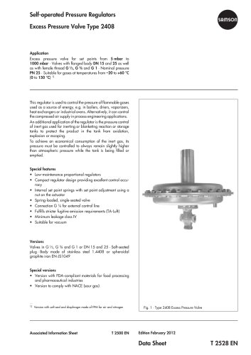 Excess Pressure Valve Type 2408