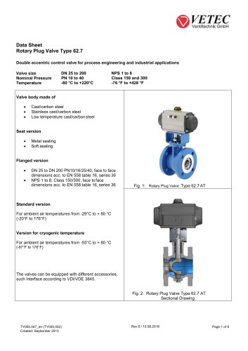 Rotary Plug Valve Type 62.7