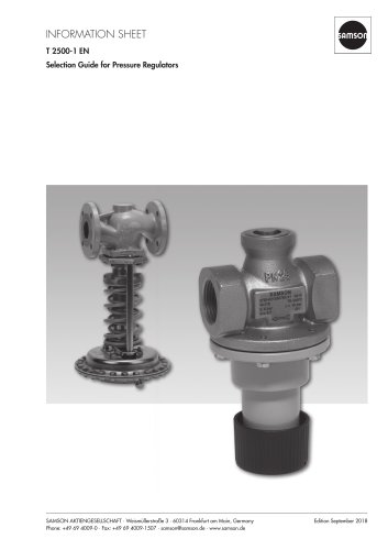 Selection Guide for Pressure Regulators