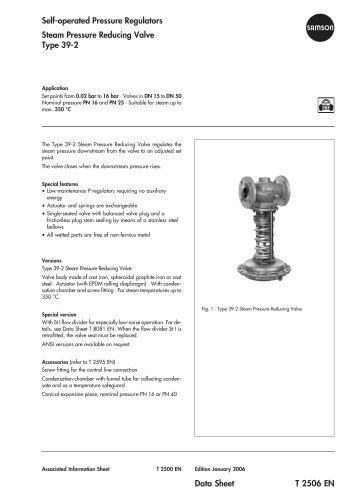 Steam Pressure Reducing Valve Type 39-2