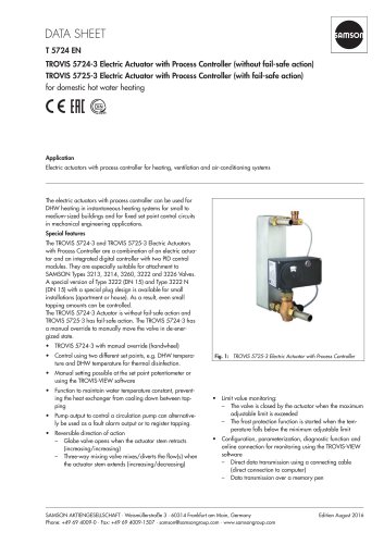 TROVIS 5724-3 Electric Actuator with Process Controller (without fail-safe action) 2025