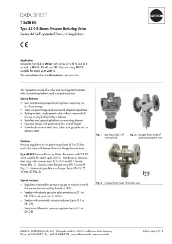 Type 44-0 B Steam Pressure Reducing Valve