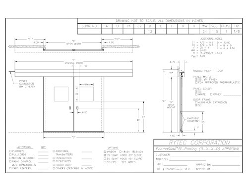 Pharma-Slide SKF : Single slide Kydex/Fiberglass door