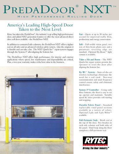 PredaDoor NXT : High performance rolling door