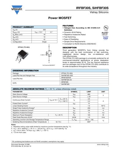 MOSFETs - Drain-to-source voltage 650 V and above