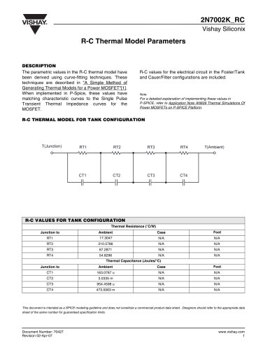 RC Thermal Model for 2N7002K