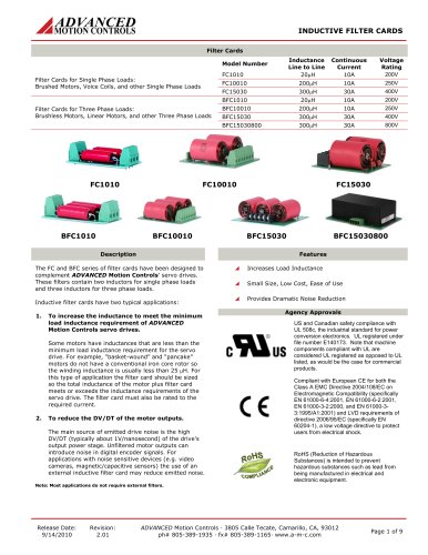 INDUCTIVE FILTER CARDS FC1010