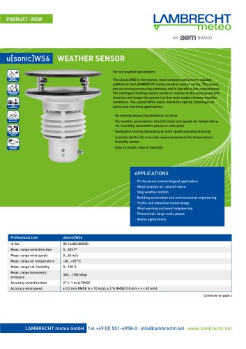 WS 6 WEATHER SENSOR