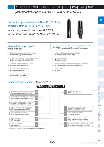 M12 - M18 inductive proximity sensors for harsh environment (IP67/IP68)