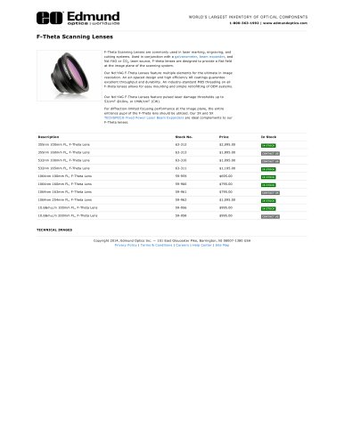 F-Theta Scanning Lenses