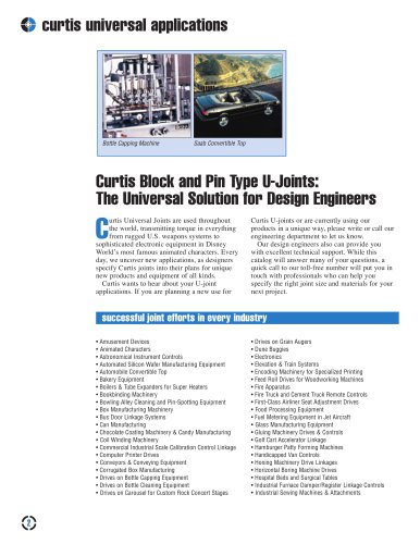 Curtis Universal Joint Applications