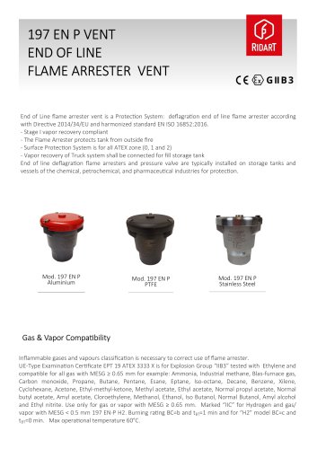 197 ENP VENT VALVE WITH FLAME ARRESTER