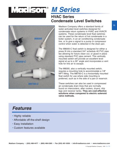 HVAC Series Condensate Level Switches (M Series)