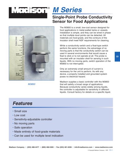 Single-Point Probe Conductivity Sensor for Food Applications (M3850)