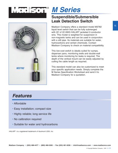 Suspendible/Submersible Leak Detection Switch (M Series)