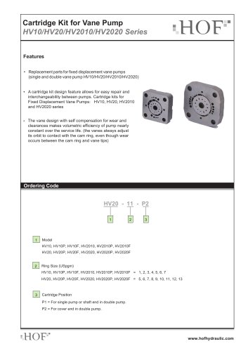 Cartridge Kit HV10, HV20, HV2010 and HV2020 series