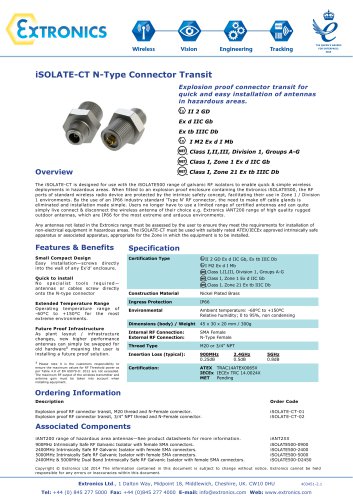 Explosion Proof Connector Transit iSOLATE-CT