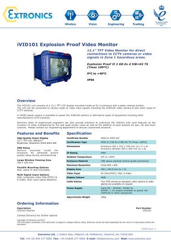 Explosion Proof Monitor iVID101 Explosion Proof Monitor