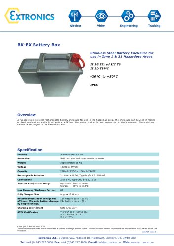 Zone 1/ 21 Battery Box BKEx